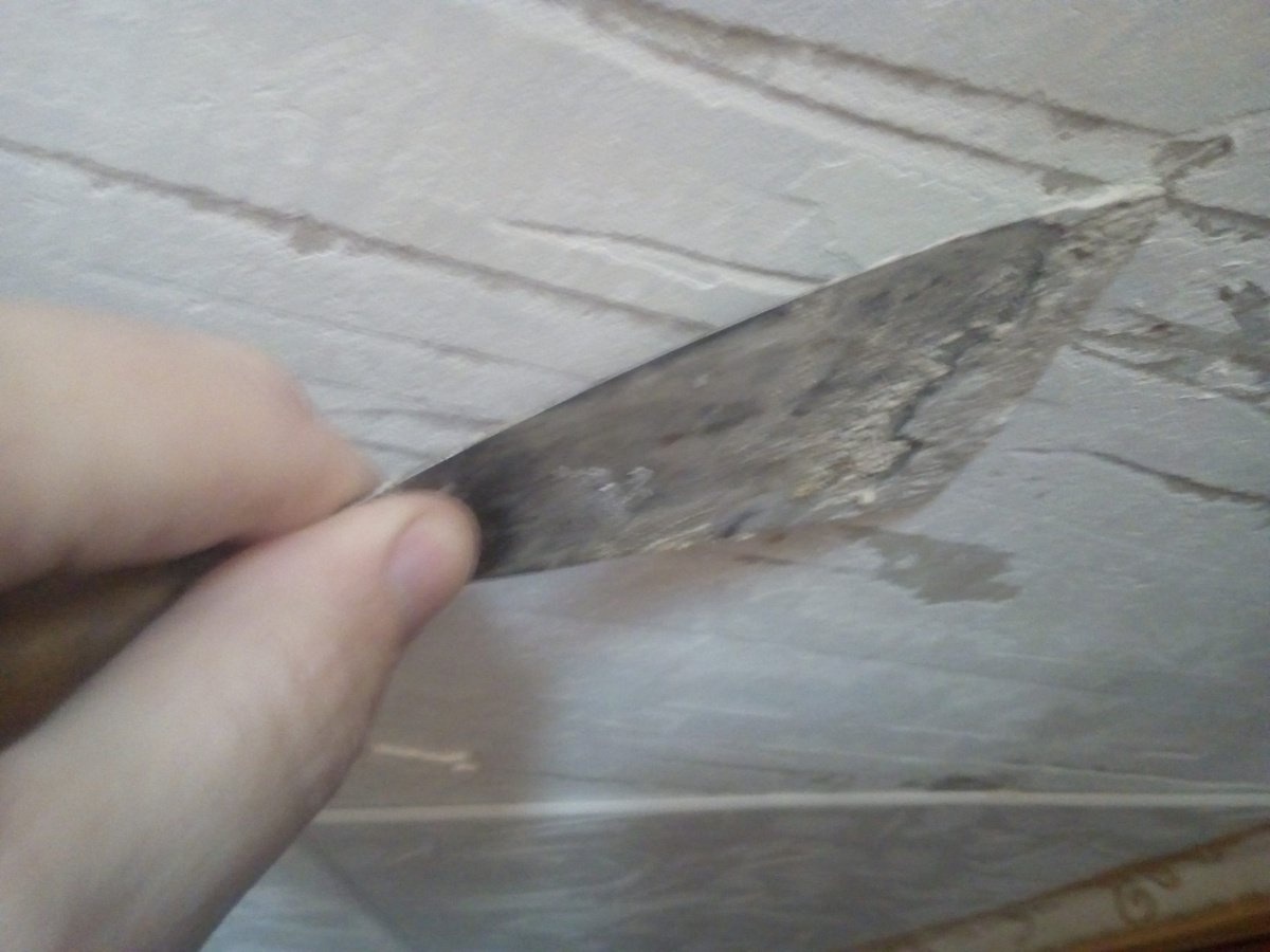 Побелка шпателем
