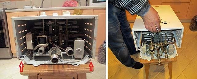 Как снять крышку водонагревателя?
